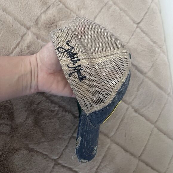 Blondie Trucker Hat Judith March Snapback Distressed Denim Vented One Size - Picture 6 of 13